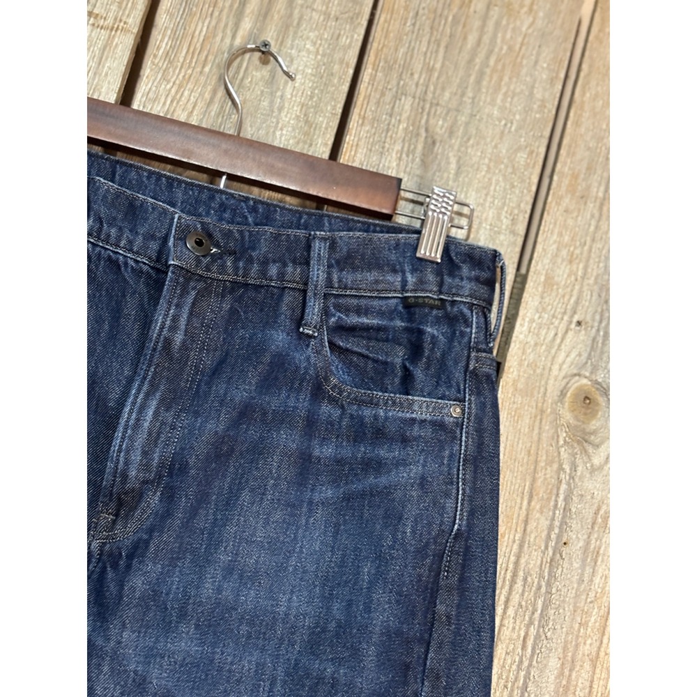 G-Star RAW Deck Ultra High Wide Leg Jeans Dark Indigo Frayed Hem 30/32 D20987 - Picture 2 of 11